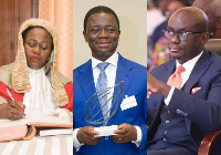 Justice Gertrude Torkornoo, Dr Stephen Opuni and Attorney General Godfred Dame