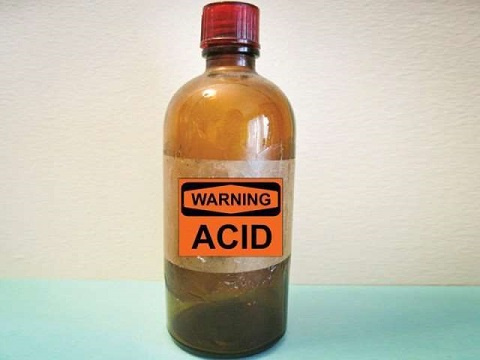 A bottle of acid