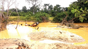 A river destroyed by the activities of illegal miners