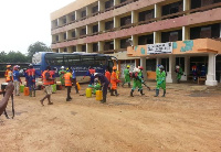 Zoomlion field officers disinfect NSC