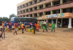 Zoomlion field officers disinfect NSC