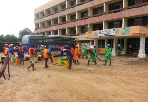 Zoomlion field officers disinfect NSC