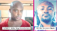 Stephen Nana Kamkam (L) is alleged to have murdered his tenant