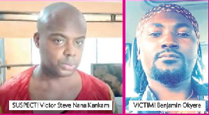 Stephen Nana Kamkam (L) is alleged to have murdered his tenant