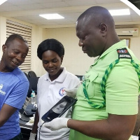 Senior ambulance staff demonstrating at the training