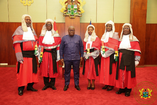 File photo: President Akufo-Addo with some judges