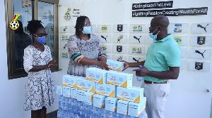 A file photo of the donation at the Secretariat of the Ghana Football Association