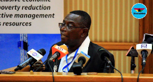 Dr Kwesi Jonah delivering his speech at the forum held at Accra International Conference Center