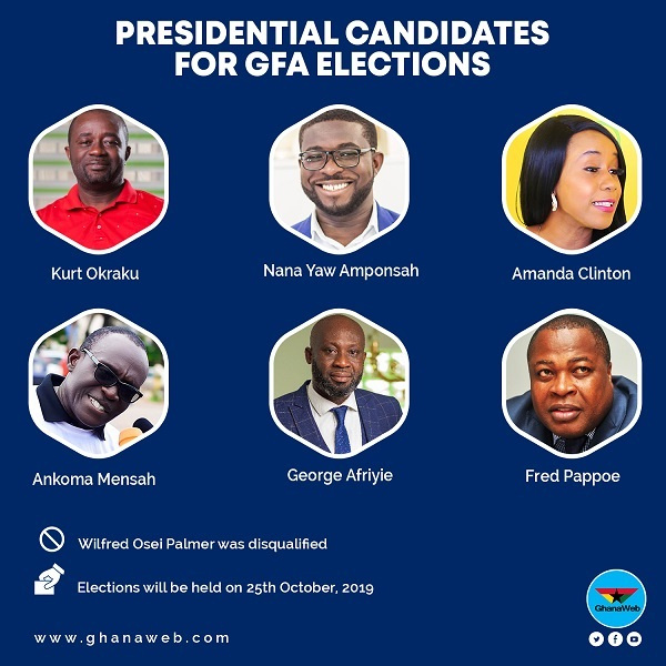 The six candidates vying for the GFA presidential post