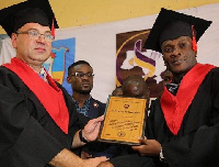 Dr Gyan receiving his doctorate degree