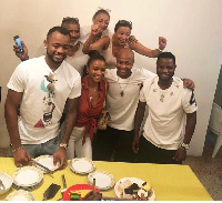 The Ayew family with Mubarak Wakaso