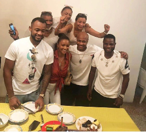 The Ayew family with Mubarak Wakaso