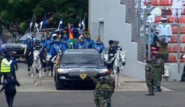 Akufo-Addo spotted in a Toyota V8 vehicle at the 63rd Independence Day in Kumasi