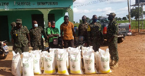 GIS officers with the Togolese and PFJ fertilizers at Bunkpurugu