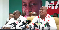 National Chairman of the NDC, Kofi Portuphy addresses the media.