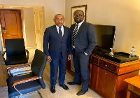 CAF President Ahmad Ahmad with GFA President Kurt Okraku