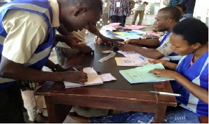 Some participant at the voters registration center