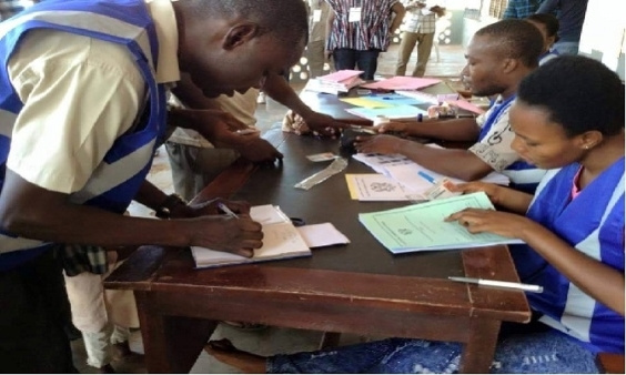 Some participant at the voters registration center