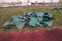 The fans ripped chairs and hauled them onto the pitch in protest