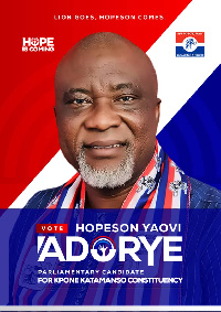 Hopeson Yaovi Adorye seeks to represent the people Kpone Katamanso Constituency