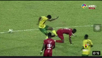 Noah Martey's tackle on the Cameroonian