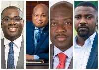 Photo collage of Sammy Awuku, Samuel Okudzeto Ablakwa, Kojo Oppong-Nkrumah and John Dumelo