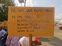 Pensioners protest against debt exchange programme at the Ministry of Finance