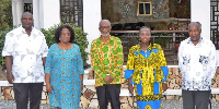 Prof Nana Aba Appiah Amfo (second from right) with past UG Vice Chancellors