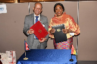 Foreign Affairs Minister, Shirley Ayorkor Botchwey and Pradeep Kumar Gyawali