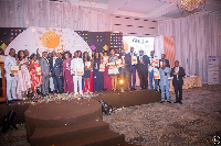 A photo of some personalities who received an award at the event