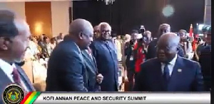 President Akufo-Addo shakes John Maham