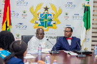 Ken Ofori-Atta with President of AfDB Group, Dr Akinwumi Adesina