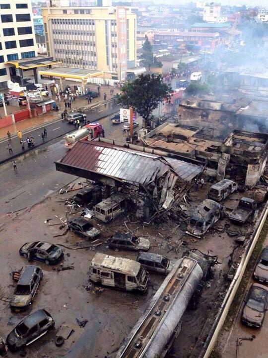 Goil petrol station on fire