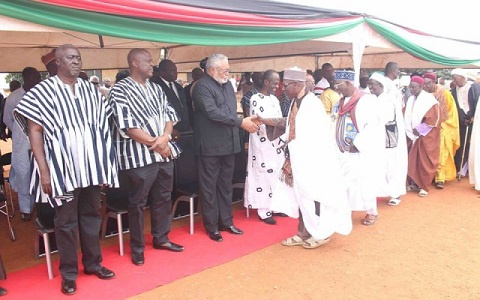 Former President Rawlings was accompanied by NDC General Secretary Asiedu Nketia and Ibrahim Mahama