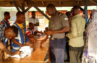 Voters in queue at Ningo-Prampram Constituency