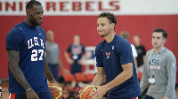 Lebron James (left) with Stephen Curry (right), who is set to make his Olympic Games debut