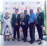 The South African team displaying their trophy