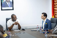 Energy Minister, Dr Matthew Opoku Prempeh with Tullow Ghana MD, Wissam Al Monthiry