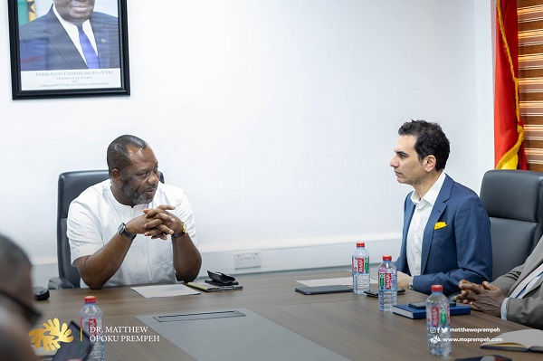 Energy Minister, Dr Matthew Opoku Prempeh with Tullow Ghana MD, Wissam Al Monthiry