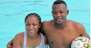 Former Blackstars defender with his wife