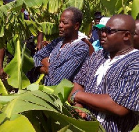 DCE (right) at one of the farms in the area