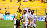 Referee Kennedy Paddy officiated the Super Clash between Asante Kotoko and Hearts Oak in Kumasi