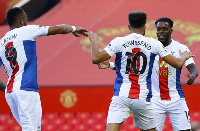 Schlupp, Jordan Ayew and Townsend celebrate after a goal