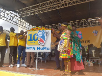 MTN unveiled the ten years celebration logo of MoMo to the people of kumasi