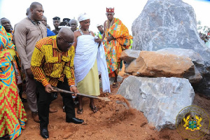 File photo: President  Nana Addo Dankwa Akufo-Addo conducting a sod-cutting ceremony