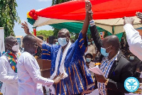 Kofi Ofori (in smock), the re-nominated MCE for Ablekuma North