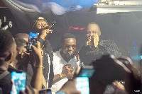 Sarkodie with Joe Frazier, Okomfour Kwaadee, others