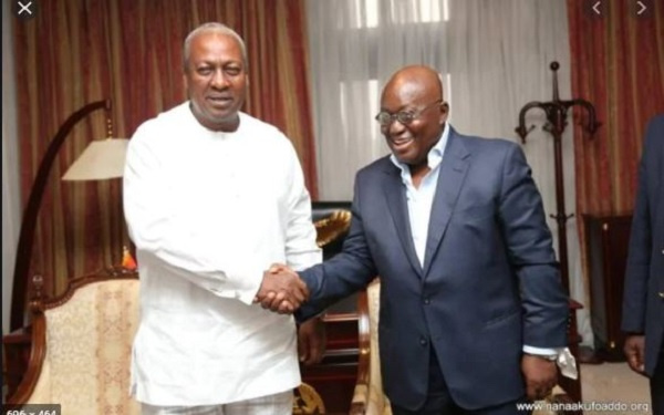 John Dramani Mahama, flagbearer of NDC and Nana Addo Dankwa Akufo-Addo, President of Ghana