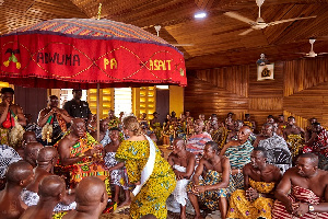 Otumfuo warmly welcomed Miss Teen Tourism 2023 contestants at Manhyia Palace