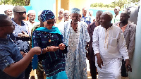 Municipal Chief Executive (MCE) for Sagnarigu, Hon Mariam Iddrisu interacting with others